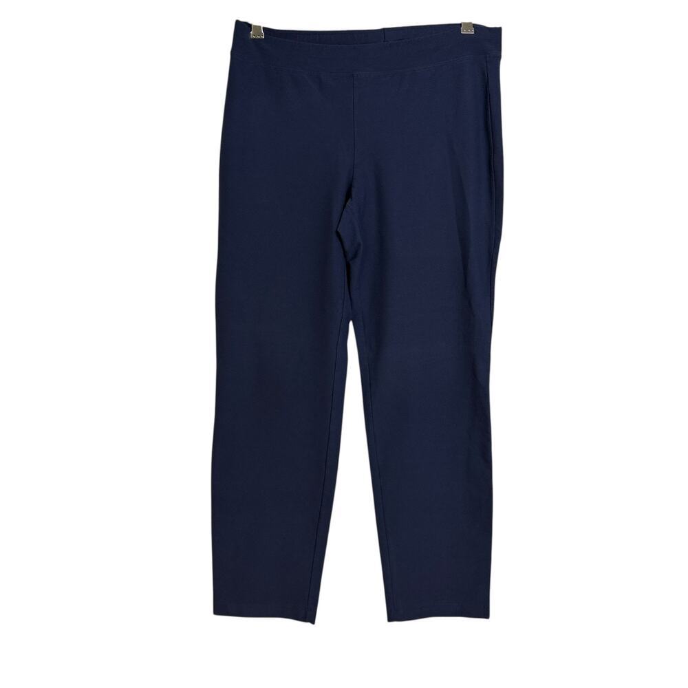 Eileen Fisher Pants Womens Small Blue Pull On Stretch Career Viscose Crop 26.5